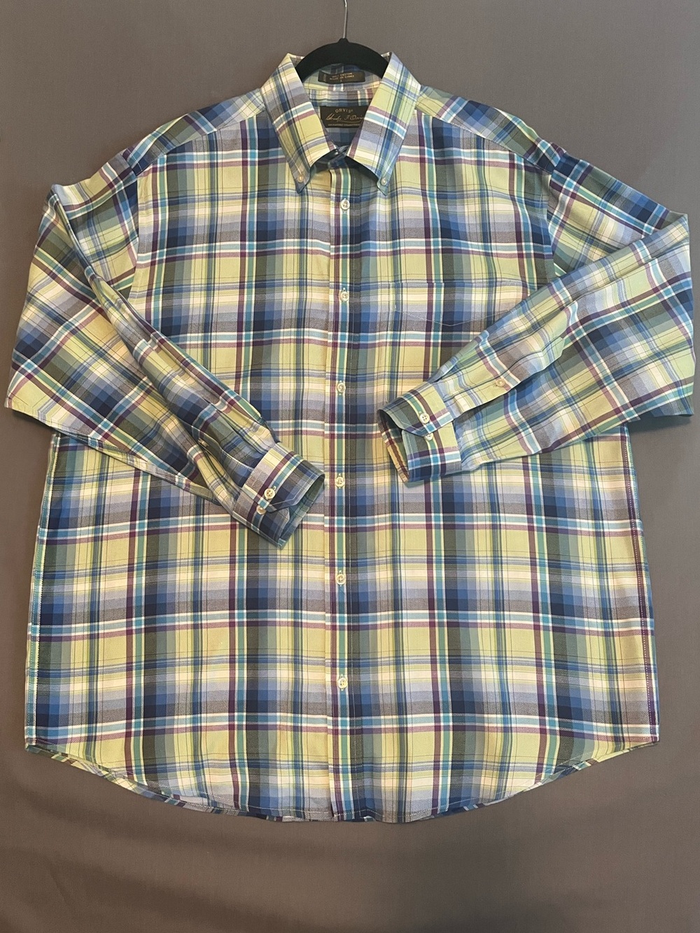 Orvis Signature Collection Men’s L Multicolor Plaid 100% cotton button down